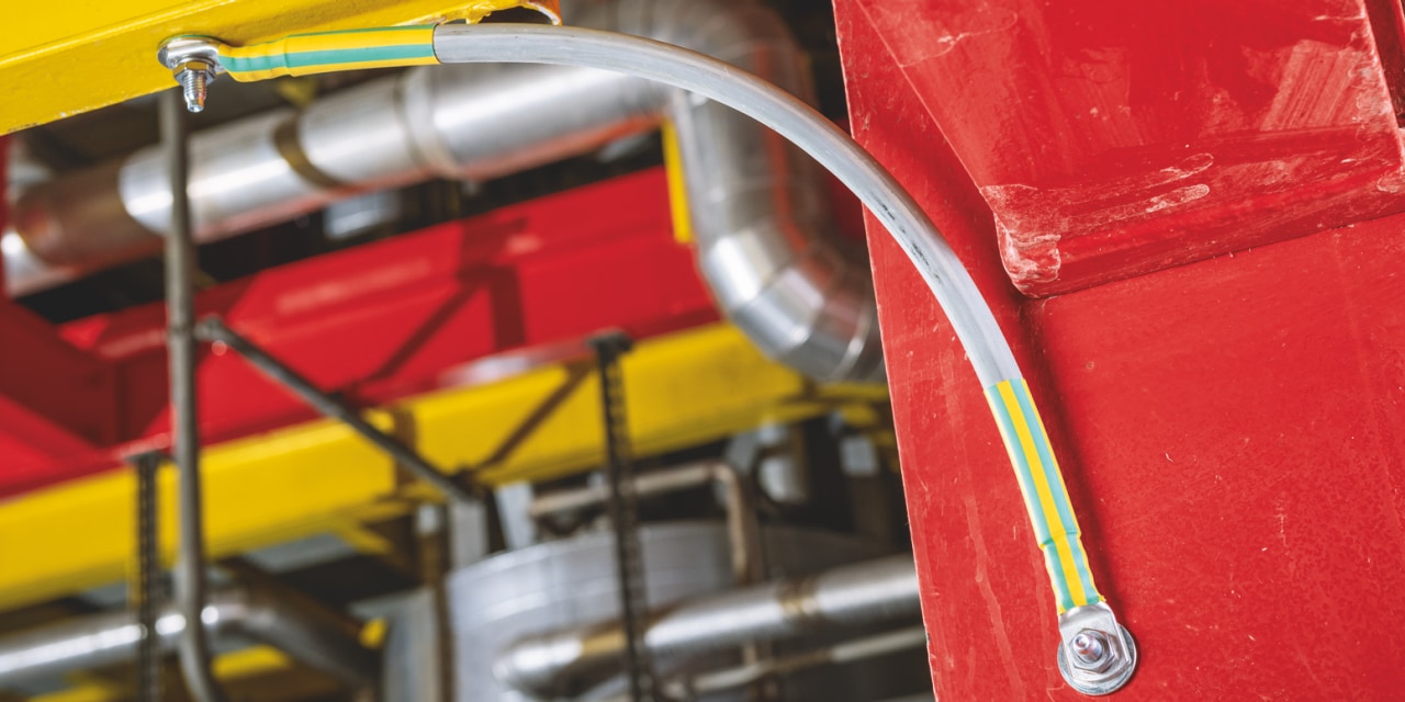 Two elements bonded together and earthed so the electrical current can be discharged