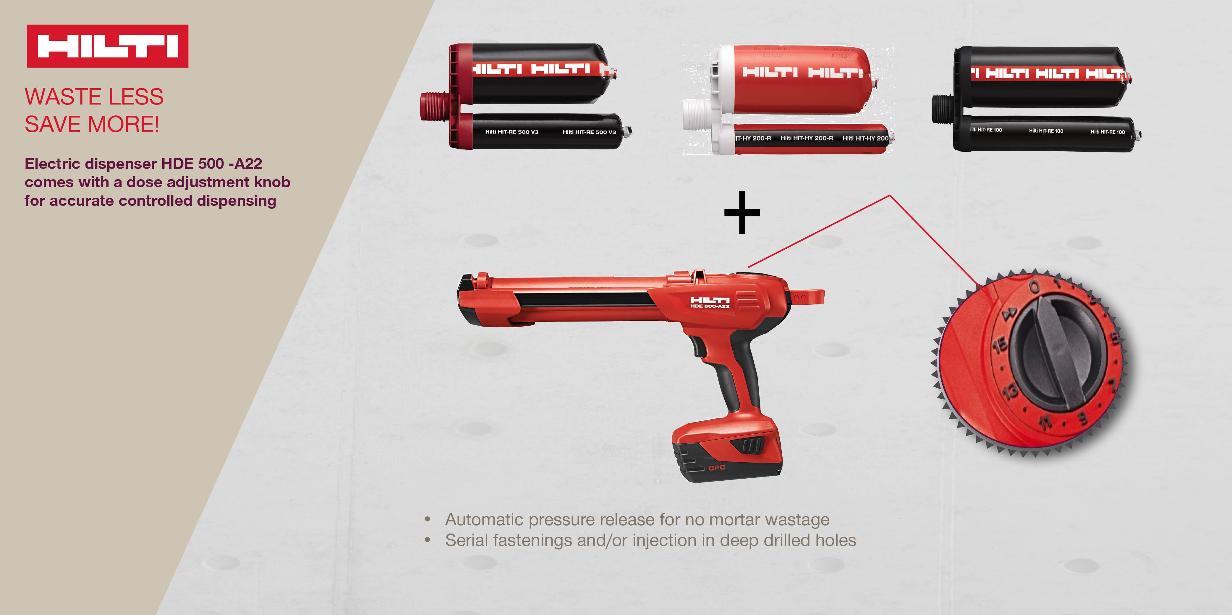 Cordless Battery Dispenser HDE 500-A22