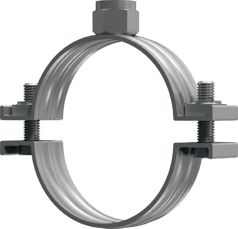 MP-M heavy-duty pipe clamp Galvanised pipe clamp without sound insulation for heavy-duty applications