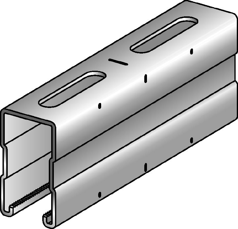 MQ-72-F Hot-dip galvanised (HDG) 72 mm high MQ strut channel for medium/heavy-duty applications