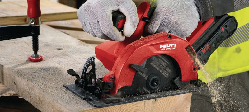 Nuron SC 4WL-22 Cordless circular saw Cordless circular saw with maximised run time per charge for fast, straight cuts in wood up to 57 mm│2-1/4” depth (Nuron battery platform) Applications 1