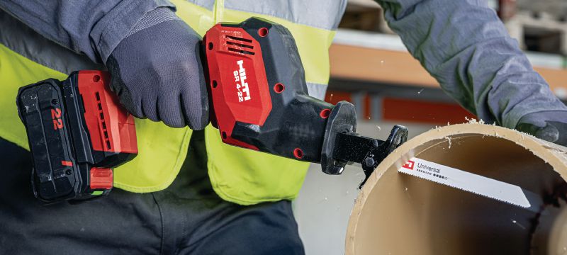 Nuron SR 4-22 One-handed reciprocating saw Compact and light cordless one-handed brushless reciprocating saw for everyday demolition and fast, precise cutting (Nuron battery platform) Applications 1