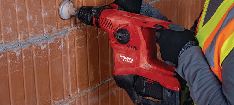 Nuron TE 30-22 Cordless rotary hammer Powerful cordless SDS Plus (TE-C) rotary hammer with Active Vibration Reduction and Active Torque Control for concrete drilling and chiseling (Nuron battery platform) Applications 1