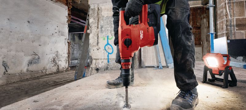 TE 60-22 Cordless rotary hammer Powerful and cordless SDS Max (TE-Y) rotary hammer with Active Vibration Reduction and Active Torque Control for heavy-duty concrete drilling and chiseling (Nuron) Applications 1