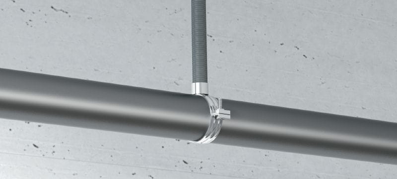 MP-M heavy-duty pipe clamp Galvanised pipe clamp without sound insulation for heavy-duty applications Applications 1