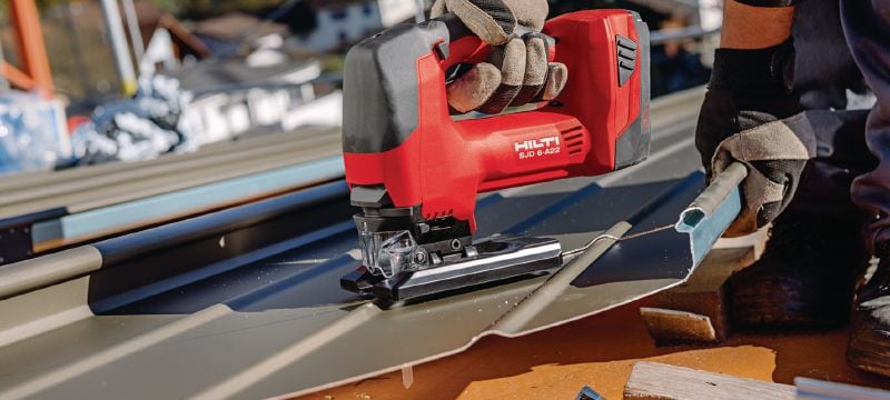 SJD 6-A22 Cordless jigsaw Powerful 22V cordless jigsaw with top D-handle for a comfortable grip and superior control during curved cuts Applications 1