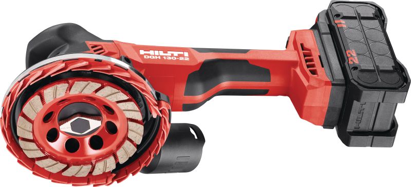 DGH 130-22 cordless concrete grinder Cordless concrete grinder with brushless motor for grinding concrete joints and finishing surfaces (Nuron battery platform)
