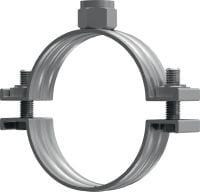 MP-M heavy-duty pipe clamp Galvanised pipe clamp without sound insulation for heavy-duty applications