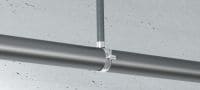 MP-M heavy-duty pipe clamp Galvanised pipe clamp without sound insulation for heavy-duty applications Applications 1