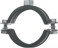 MP-SRNI Light-duty pipe clamp Stainless steel (A4) pipe clamp with sound insulation for light-duty applications