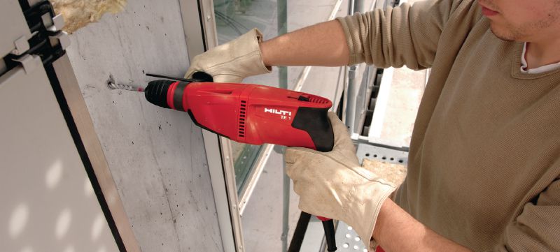 TE 1 rotary hammer Compact and light-weight single-mode, pistol-grip SDS Plus (TE-C) rotary hammer – for drilling in concrete Applications 1