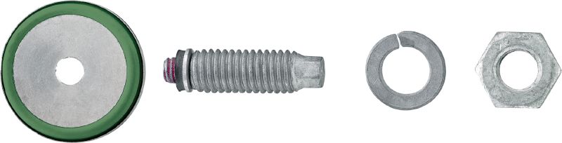 Electrical connector S-BT-EF HC Threaded Stud Threaded screw-in stud (carbon steel, metric thread) for electrical connections on steel in mildly corrosive environments. Recommended maximal cross section of connected cable: 120 mm²